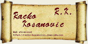 Racko Kosanović vizit kartica